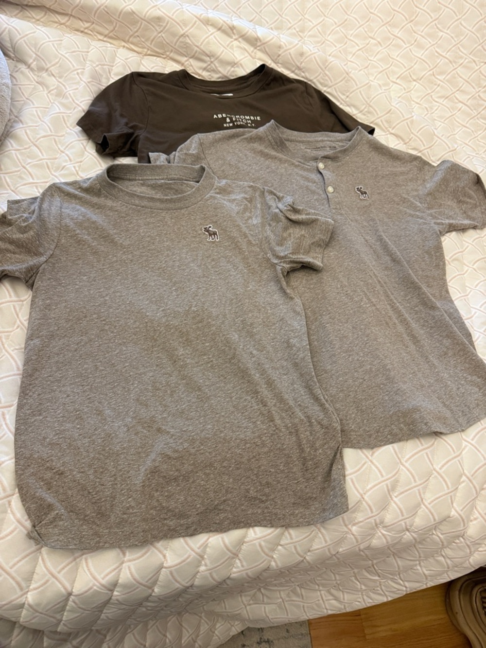 Abercrombie & Fitch Boys' Gray and Dark Brown Short Sleeve Tee Set